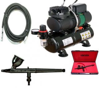 Airbrush profi set: HARDER &amp; STEENBECK Hansa Topline 281 + kompresor AS-326