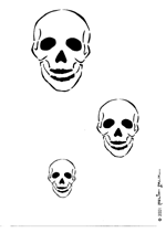 Airbrush šablona CreateX, formát A5 - 148 x 210 mm (Frontal Skull)