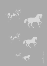 Airbrush šablona CreateX, formát A5 - 148 x 210 mm (Horses2)