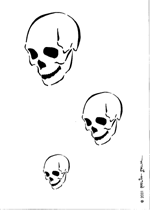 Airbrush šablona CreateX, formát A5 - 148 x 210 mm (Side Skull)
