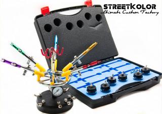 Airbrush sada FENGDA® BD-811, 6x airbrush pistole BD-800, stojan, hadice (Nejlepší cena na trhu)