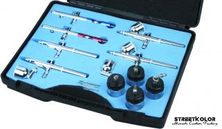 Airbrush sada FENGDA® BD-812, 6 x pistole (Nejlepší cena na trhu)