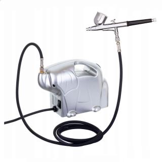 Airbrush set HSENG AS16K s dvojčinnou airbrush pistolí 0,3mm (Airbrush kompresor HSENG AS16 a dvojčinná airbrush pistole HSENG HS-30)