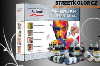 Airbrush startovací Set Body Edition HARDER &amp; STEENBECK s kompresorem, pistolí