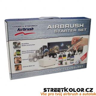 Airbrush startovací Set HARDER &amp; STEENBECK s kompresorem, pistolí
