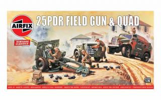 Airfix 25 PDR Field Gun and Quad Vintage Classics Model Set 1:76, 71 dílů (***SKLADOM***POPIS PRIPRAVUJEME***)
