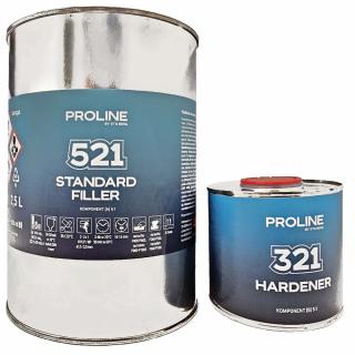 Akrylový plnič světle šedý PROLINE 521 HS 5:1 (2500 + 500 ml) (PROLINE 521 STANDARD GRAY FILLER + PROLINE 321 HARDENER)