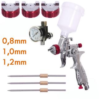 Auarita H-887 HVLP s tryskami 0,8 + 1,0 + 1,2mm (90-170l / min.)