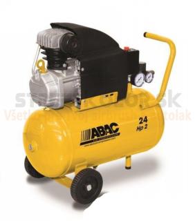 Bezolejový kompresor ABAC B20, objem 24L, 8Bar, 1,5kW, 230V, Sací výkon 190l/min