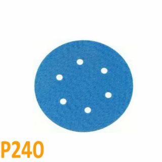 Brusný papír pro excentrickou brusku, P240, Průměr: 125mm, 6 děr, 100ks