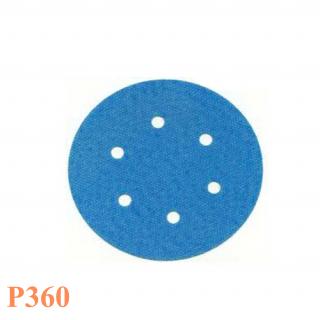 Brusný papír pro excentrickou brusku, P360, Průměr: 125mm, 6 děr, 1 kus