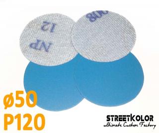 Brusný papír pro excentrickou brusku, zrnitost P120, Průměr: 50mm, 1 kus