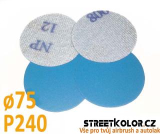 Brusný papír pro excentrickou brusku, zrnitost P240, Průměr: 75mm, 1 kus