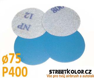 Brusný papír pro excentrickou brusku, zrnitost P400, Průměr: 75mm, 1 kus
