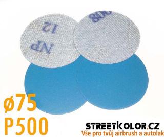 Brusný papír pro excentrickou brusku, zrnitost P500, Průměr: 75mm, 1 kus
