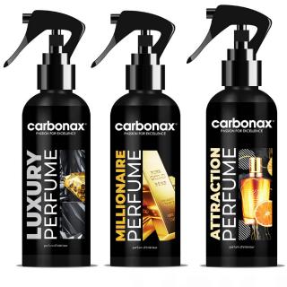 CARBONAX® set autoparfémů pro luxusně smyslné auto, 3x 150ml (CARBONAX® LUXURY CAR PERFUME SET: - LUXURY + MILLIONAIRE + ATTRACTION, 3x 150ml)
