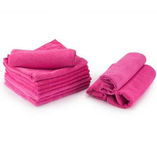 Chemical Guys 4212 ručník z mikrovlákna pro čištění a dekontaminaci laku - 36x38cm, růžová, 3 kusové balení (CHEMICAL GUYS 4212 Microfiber ultrafine pink cloth)