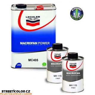 Čirý lak Lechler MC405 POWER UHS LAK, 4l laku + 2l tužidla + aditivum + ředidlo (Lechler MC405 MACROFAN POWER UHS CLEARCOAT 4L +  LECHLER MACROFAN UHS HARDER 2L)