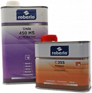 Čirý lak ROBERLO UNIX 450 HS PREMIUM 2:1, 1 litr + 500ml tužidla + ředidlo