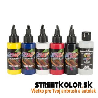 CreateX 5088 Základní Set neprůhledných ilustračních airbrush barev 6 x 30 ml (Createx Illustration 5088-01 Opaque Primary Set)