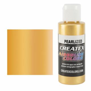 CreateX 5307 Saténově zlatá Perleťová airbrush barva 60ml (CREATEX 5307 PEARLIZED SATIN GOLD AIRBRUSH PAINT 2 fl. oz - 60ml)