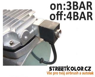 Elektromagnetický přetlakový ventil kompresoru: 3 bar - on, 4 bar - off