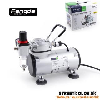 FENGDA ® FD18-2, Jednovalcový airbrush kompresor (Nový model 2023)