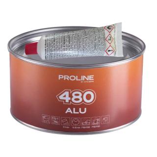 Hliníkový tmel PROLINE 480 ALU, hmotnost: 1500 g (PROLINE ALU 480 ALUMINIUM FILLER PUTTY, 1500g)