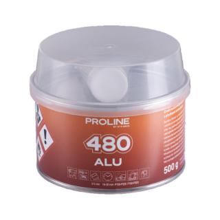 Hliníkový tmel PROLINE 480 ALU, hmotnost: 500 g (PROLINE ALU 480 ALUMINIUM FILLER PUTTY, 500g)