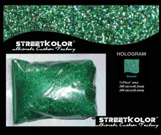 Hologram Zelený tmavý, 100 gramů, 200 mikronů=0,2mm (200 micro)
