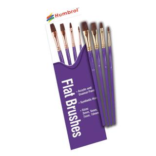 Humbrol sada plochých štětců ze syntetických vlasů pro detaily, velikost 3/5/7/10 (HUMBROL AG4305 FLAT BRUSHES PACK 3, 5, 7, 10)