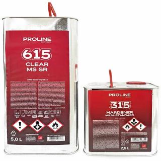 Keramický čirý lak PROLINE 615 PREMIUM MS 2:1 (5L laku + 2,5L tužidla) (PROLINE 615 CLEAR MS SR + PROLINE 315 HARDENER MS SR STANDARD)
