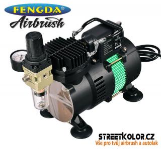Kompresor FENGDA ® AS-320 s dvoma ventilátormi pre maximálne chladenie (Airbrush Kompresor FENGDA® AS-320)