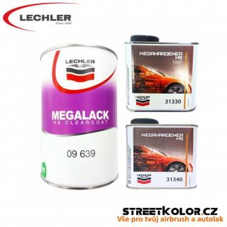 Lechler Megalack HS bezbarvý lak + tužidlo 2:1 + ředidlo, Vysoký lesk