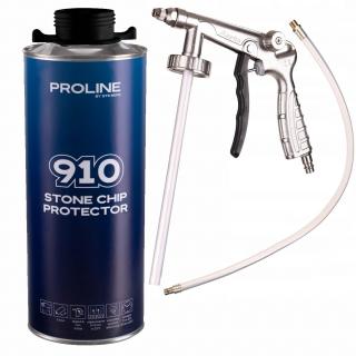 Ochrana podvozků a karosérií PROLINE 910 - černý 1 kg + stříkací pistole PS-6 (PROLINE 910 STONE CHIP PROTECTOR BLACK + UNDERCOATING GUN)