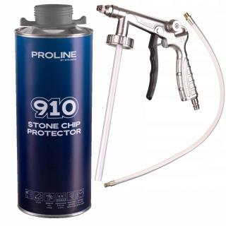 Ochrana podvozků a karosérií PROLINE 910 - šedý 1 kg + stříkací pistole PS-6 (PROLINE 910 STONE CHIP PROTECTOR GRAY + UNDERCOATING GUN)