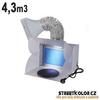 Přenosný stříkací box s odsáváním, osvětlením, rotačním stojanem Fengda BD-512A