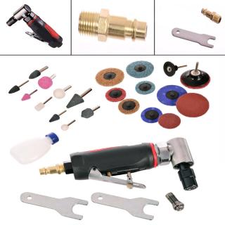 Profesionální pneumatická stopková bruska s 3+6mm kleštinou a ROLOC systémem KolorTech AT-7034B s příslušenstvím (KOLORTECH 7034B-MSK AIR ANGLE DIE GRINDER WITH 3+6mm COLLET and ROLOC SYSTEM)