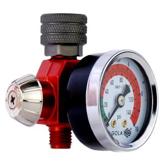 Regulátor tlaku vzduchu na pistoli SAGOLA RC1 s mikroregulací pro HVLP (SAGOLA RC1 PRESSURE GAUGE FLOW REGULATOR)