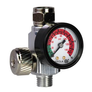 Regulátor tlaku vzduchu na pistoli SAGOLA RC2 (SAGOLA RC2 PRESSURE GAUGE FLOW REGULATOR)
