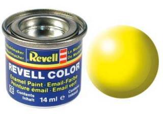 REVELL 312 Hedvábná světlá žlutá syntetická polomatná modelářská barva (RAL1026), 14ml (REVELL 32312 LUMINOUS YELLOW SILK 14ml 0,47fl oz EMAIL COLOR)