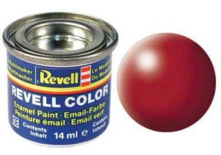 REVELL 330 Ohnivě červená syntetická polomatná modelářská barva (RAL3000), 14ml (REVELL 32330 FIERY RED SILK 14ml 0,47fl oz EMAIL COLOR)