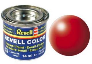 REVELL 332 Světle červená syntetická polomatná modelářská barva (RAL3024), 14ml (REVELL 32332 LUMINOUS RED SILK 14ml 0,47fl oz EMAIL COLOR)