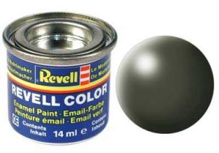 REVELL 361 Olivově zelená syntetická polomatná modelářská barva (RAL6003), 14ml (REVELL 32361 OLIVE GREEN SILK 14ml 0,47fl oz EMAIL COLOR)