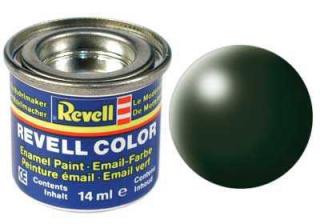 REVELL 363 Tmavě zelená syntetická polomatná modelářská barva (RAL6020), 14ml (REVELL 32363 DARK GREEN SILK 14ml 0,47fl oz EMAIL COLOR)