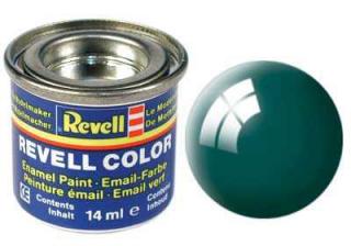REVELL 62 Mořská modro zelená lesklá syntetická modelářská barva (RAL6005), 14ml (REVELL 32162 SEA GREEN GLOSS 14ml 0,47fl oz EMAIL COLOR)