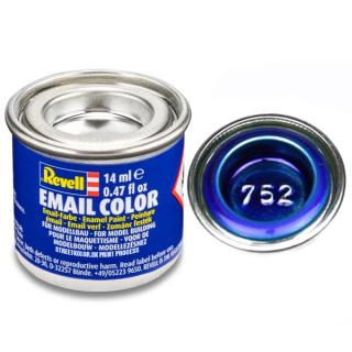 REVELL 752 Modrá syntetická transparentní modelářská barva, 14ml (REVELL 32752 BLUE CLEAR 14ml 0,47fl oz EMAIL COLOR)