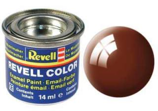 REVELL 80 Blatová hnědá lesklá syntetická modelářská barva (RAL8003), 14ml (REVELL 32180 MUD BROWN GLOSS 14ml 0,47fl oz EMAIL COLOR)