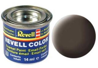 REVELL 84 Kožená hnědá matná syntetická modelářská barva (RAL8027), 14ml (REVELL 32184 LEATHER BROWN MAT 14ml 0,47fl oz EMAIL COLOR)