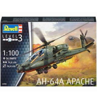 Revell AH-64A Apache Model Set vrtulník 1:100, 56 dílů (Revell AH-64A Apache 1:100, 14,6x14,4cm, Model No.: 04985)
